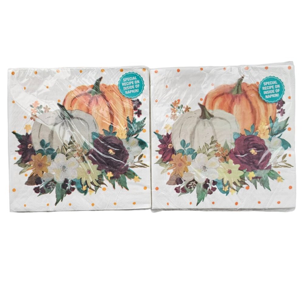 Pioneer Woman Paper Disposable Napkins 40 Count 3 Ply Pumpkin